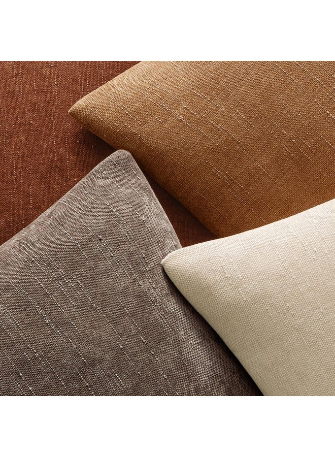 MIULEE MIULEE Pack of 2 Decorative Throw Pillow Covers Soft Chenille Throw Pillows Solid Neutral Farmhouse Textured Cushion Covers for Couch Sofa Bedroom Living Room 20x20 Inch, Brown  - Image 3