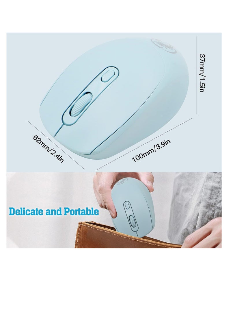 Wireless Mouse, Rechargeable Computer Mouse, Silent Mouse Ergonomic Mice Bluetooth & USB Connection Two Modes Switchable, Multi-Device Connection