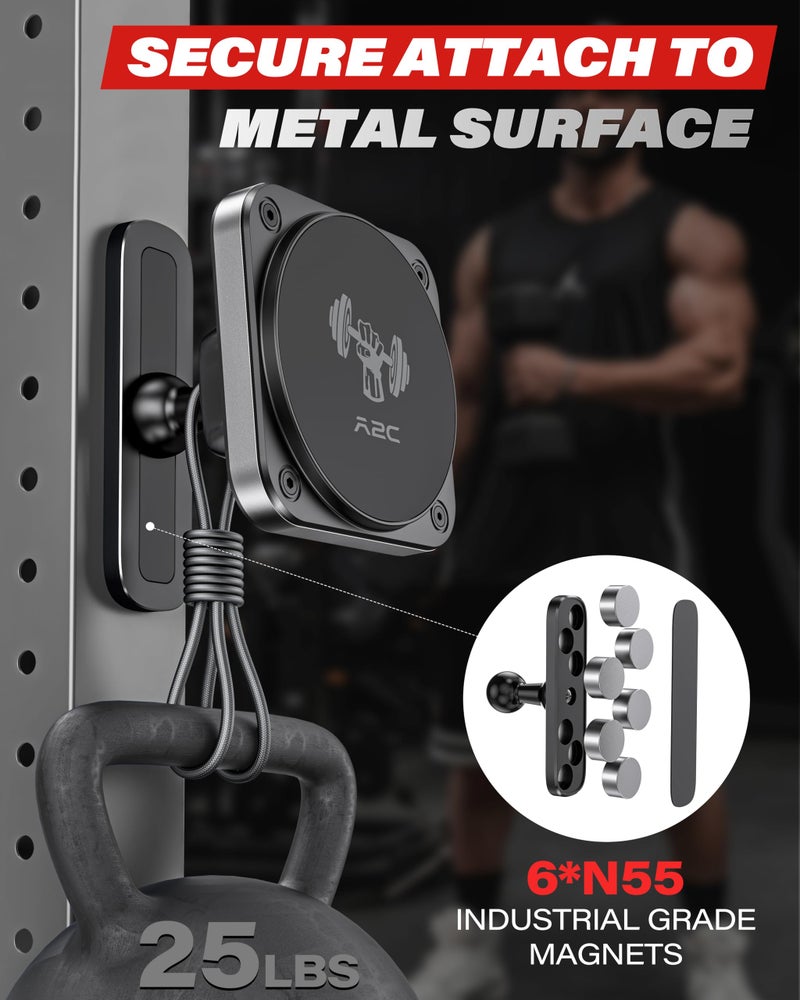 A2C Magnetic Phone Holder for Gym, Aluminum Alloy Base Attach to Metal & Non-Metal Surfaces, Gym Phone Mount for MagSafe iPhone 12-17 Series, Ideal Gym Essentials for Workouts Recording - Image 2