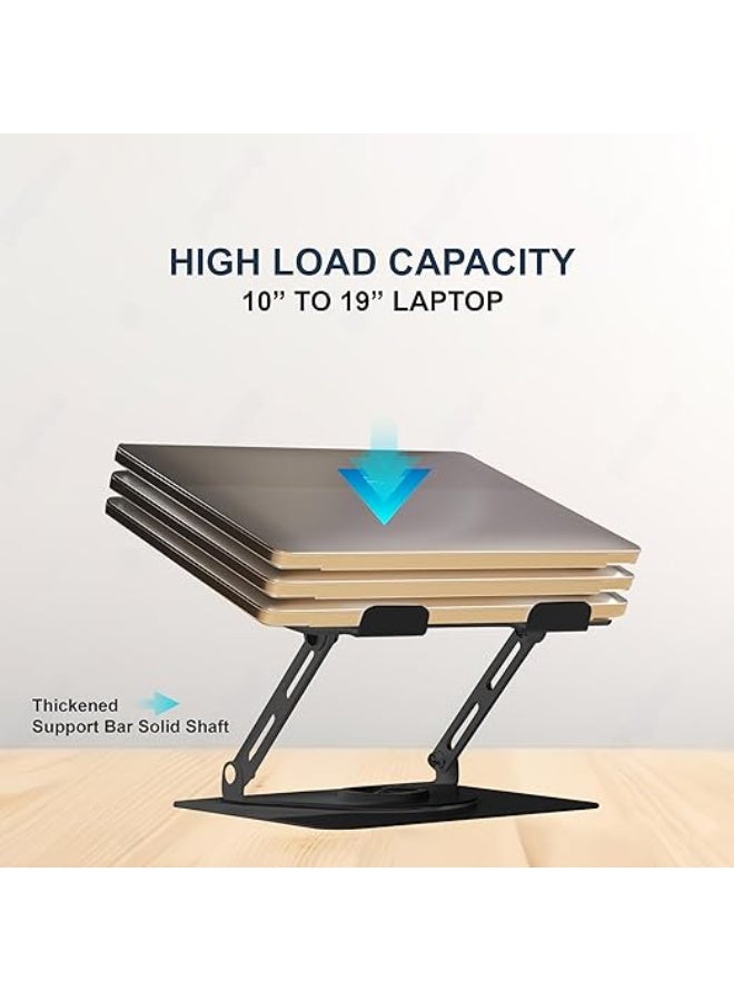 حامل لابتوب احترافي قابل للطي - دوران 360 درجة ومروحة RGB قوية - تصميم أنيق وصحي للاستخدام اليومي والجيمنج - Image 2