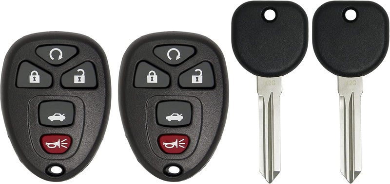 Keyless2Go Replacement Keyless Entry Car Key with Uncut Transponder Ignition (2 Pack) - Image 1