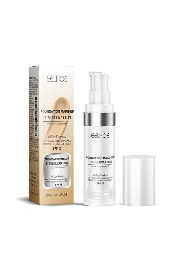 EELHOE كونسيلر سائل يتغير لونه مع أساس مرطب يدوم طويلاً ومقاوم للماء ومقاوم للعرق وخالي من المكياج يضيء لون البشرة - Image 1