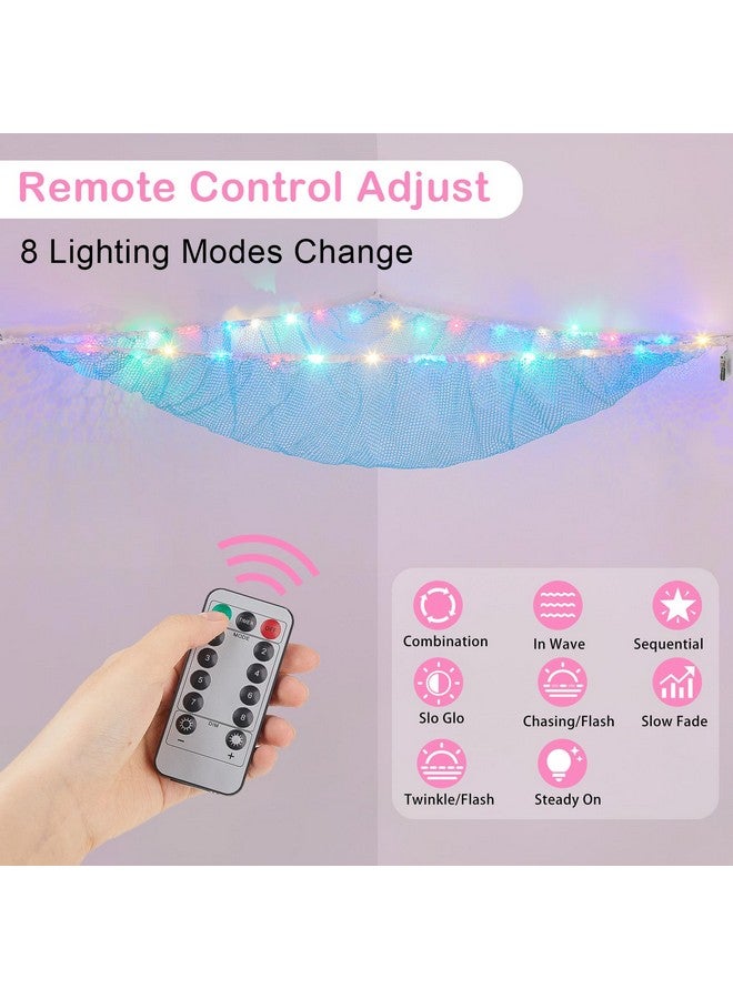 Basumee Stuffed Animals Net Or Hammock With Led Light Hanging Toy Net Hammock For Stuffed Animals Storage Stuff Animals Hammocks For Nursery Kids Room With Remote Control 8 Kinds Of Lights(Pack Of 1) - Image 2