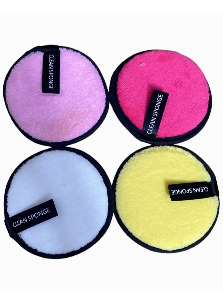 سبونج ازاله المكياج اسفنجه فائقه النعومه قابله للغسيل 4 قطع الوان متعدده - Image 1