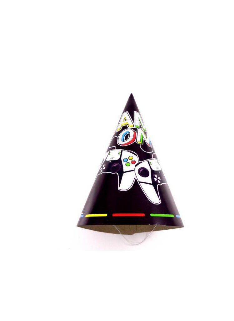 PARTY FUN Paper Hats Game On Design, 9 Inch, 6 Pieces Perfect for Birthday Party and Special Occasions  - Image 1