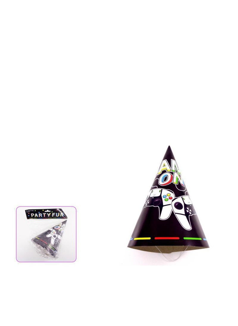 PARTY FUN Paper Hats Game On Design, 9 Inch, 6 Pieces Perfect for Birthday Party and Special Occasions  - Image 2