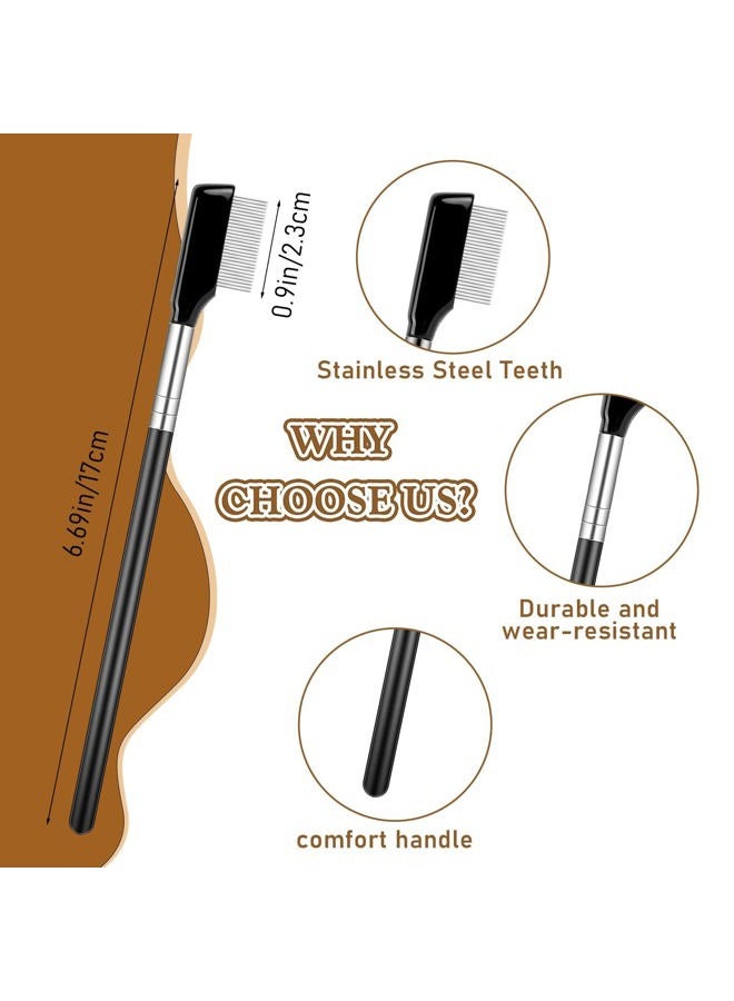 Sliverdew Metal Eyelash Comb,2 Pack Metal Eyelash Brush Eyelash Separator Tool Eyebrow Brush Grooming Eyelash Separator Grooming Brushes with Metal Teeth Eye Makeup Brush Tool for Women - Image 3