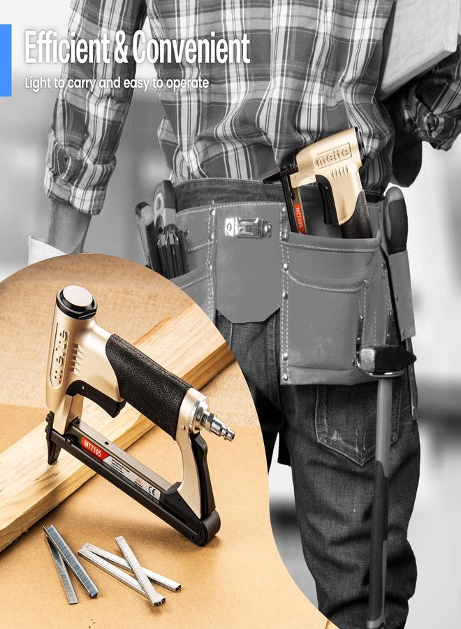 meite Pneumatic Upholstery Stapler, Accepts 22 Gauge 3/8-Inch Crown (71 Type) 3/16-Inch Leg Length Staples, Fine Wire Tool for Upholstery, Woodworking (Model MT7105) - Image 4