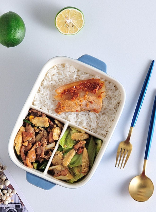 XiuWoo 2 Piece Microwave Heating High Ceramic Lunch Boxes 1050ml, 850ml with Insulation Bag  - Image 2
