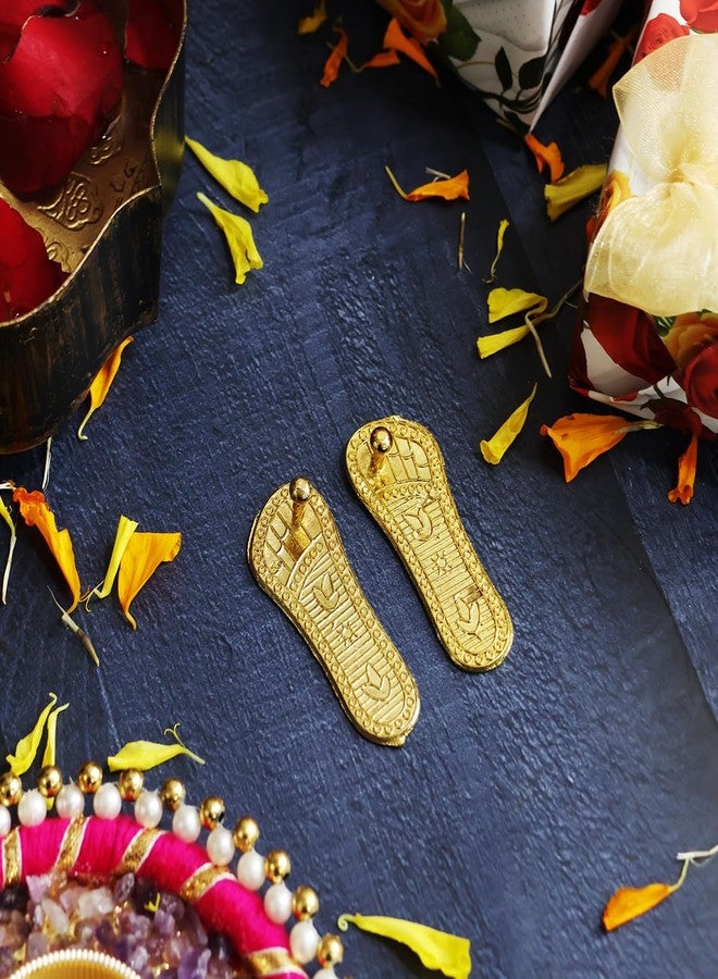 Shubhanjali Metal Laxmi Charan Paduka for Pooja Decoration Items | Mandir & Home Temple Décor | Gudi Padva Decoration Item & Festival Gifting - Image 5