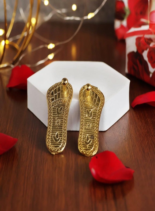 Shubhanjali Metal Laxmi Charan Paduka for Pooja Decoration Items | Mandir & Home Temple Décor | Gudi Padva Decoration Item & Festival Gifting - Image 4