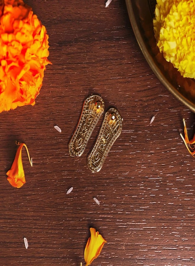 Shubhanjali Metal Laxmi Charan Paduka for Pooja Decoration Items | Mandir & Home Temple Décor | Gudi Padva Decoration Item & Festival Gifting - Image 3