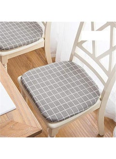 Generic Simple Cotton Linen Kitchen Chair Pads Non Slip Cushion Removable, Washable (Gray 2, Set of 4) 