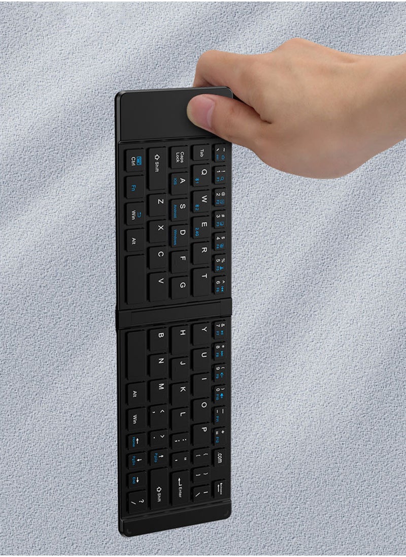 Ultra-Thin Foldable 3-Mode Rechargeable Keyboard & Mouse Set, Silent Mini Design, Ergonomic, Compatible with Tablets, Smartphones, and Laptops