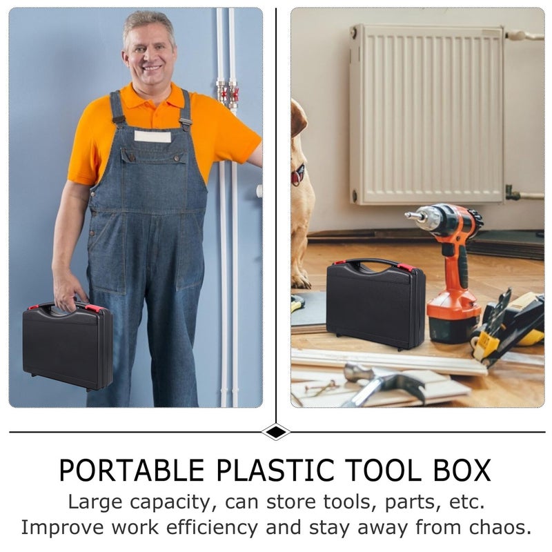 Portable Plastic Tool Box Organizer 21x25x7cm Multifunctional Storage Case with Handle - Image 4