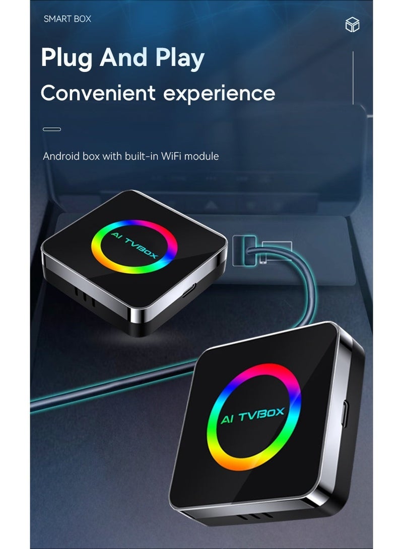 كلوزيلي محول CarPlay وAndroid Auto لاسلكي 3 في 1، دونجل CarPlay لاسلكي، AI TV Box، يحوّل CarPlay السلكي إلى لاسلكي، تشغيل فوري Plug & Play، مع YouTube وNetflix وMirror Link، اتصال مستقر بدون تأخير، يدعم Bluetooth وWi-Fi، متوافق مع USB-A / Type-C ‏(4GB + 32GB). - Image 3