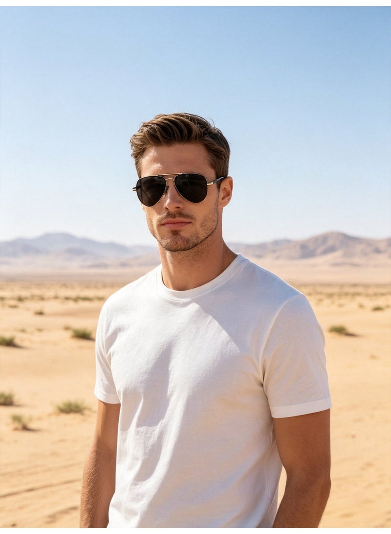 Polarized Aviator Sunglasses for men, Unisex UV400 Protection, Metal Frame Fashion Anti-Glare, for Diving Fishing Travel Cycling - Image 2