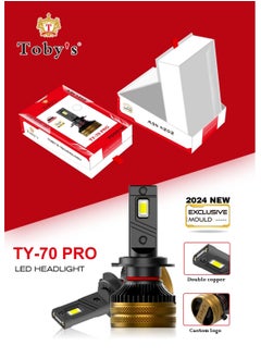 Tobys TY70 PRO H11 2 Pieces Car LED Headlight Bulbs Original 140W (Pair) Power 14000 Lumens (Pair) With Color Temperature 6500K