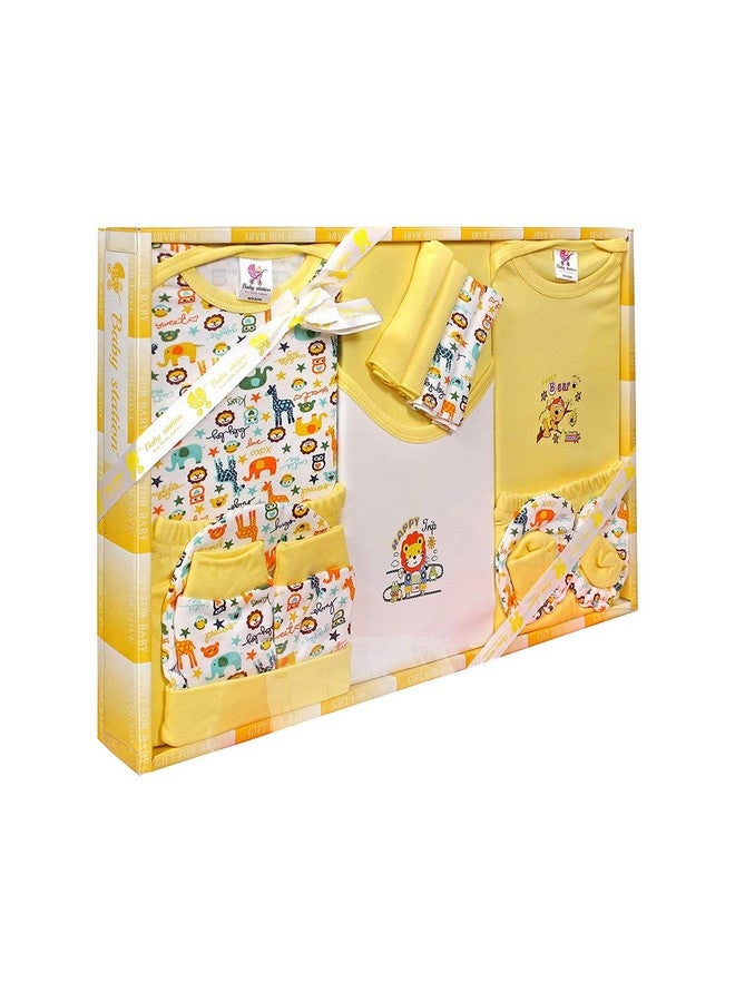 Baby Station 13 Pcs Cotton Gift Set For New Born Baby/Infants| Baby Shower Giftpack | Unisex Gift Set | Baby Boys | Baby Girls (Pack Of 13, Yellow) - Image 3