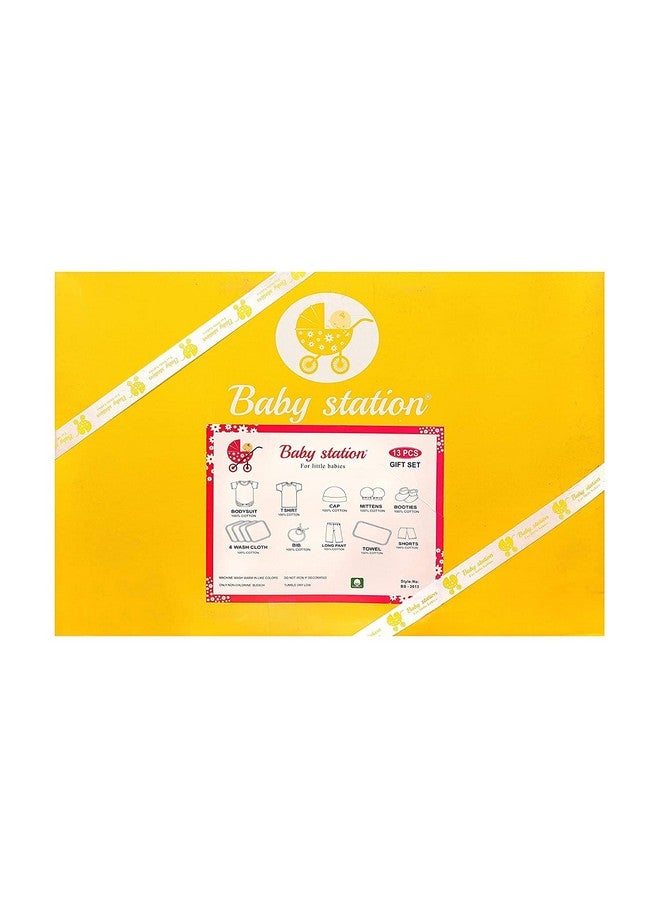 Baby Station 13 Pcs Cotton Gift Set For New Born Baby/Infants| Baby Shower Giftpack | Unisex Gift Set | Baby Boys | Baby Girls (Pack Of 13, Yellow) - Image 4