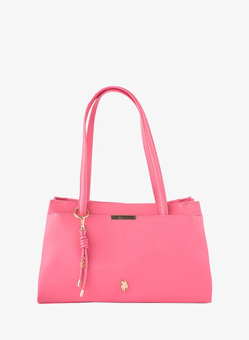 U.S. Polo Assn. Women's Shoulder Bag, Ladies Bag Crossbody Bag & Handbag for Ladies Travel Bag for Girls Pink