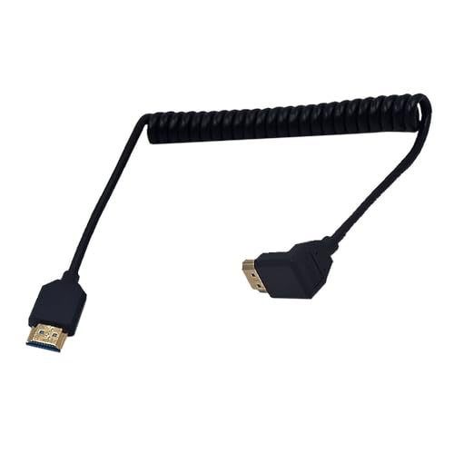 Kework 4ft HDMI 8K@60HZ Coiled Cable, 90 Degree Down Angle HDMI 2.1 Male to Male Adapter Shield Spring Spiral Cord, Ultra HD, 48Gbps High Speed - Image 3