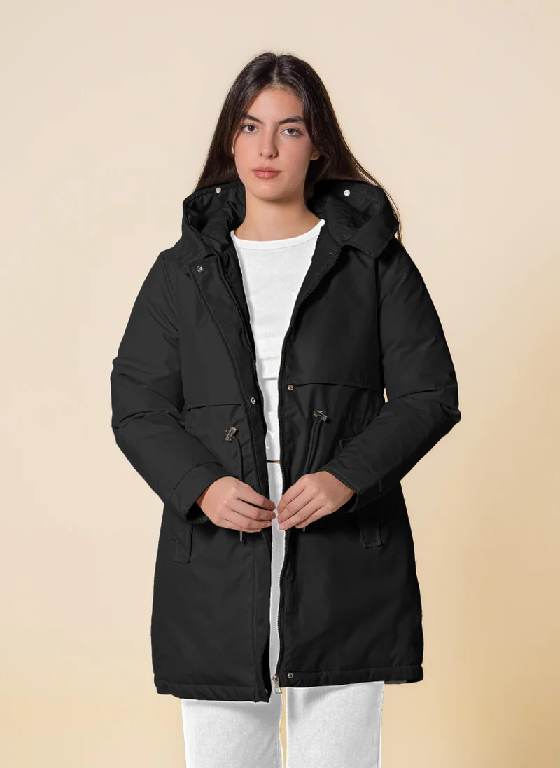 SHAPES HOODED PUFFER JACKET