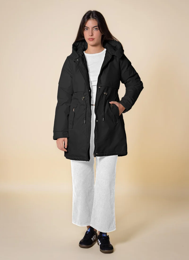 SHAPES HOODED PUFFER JACKET