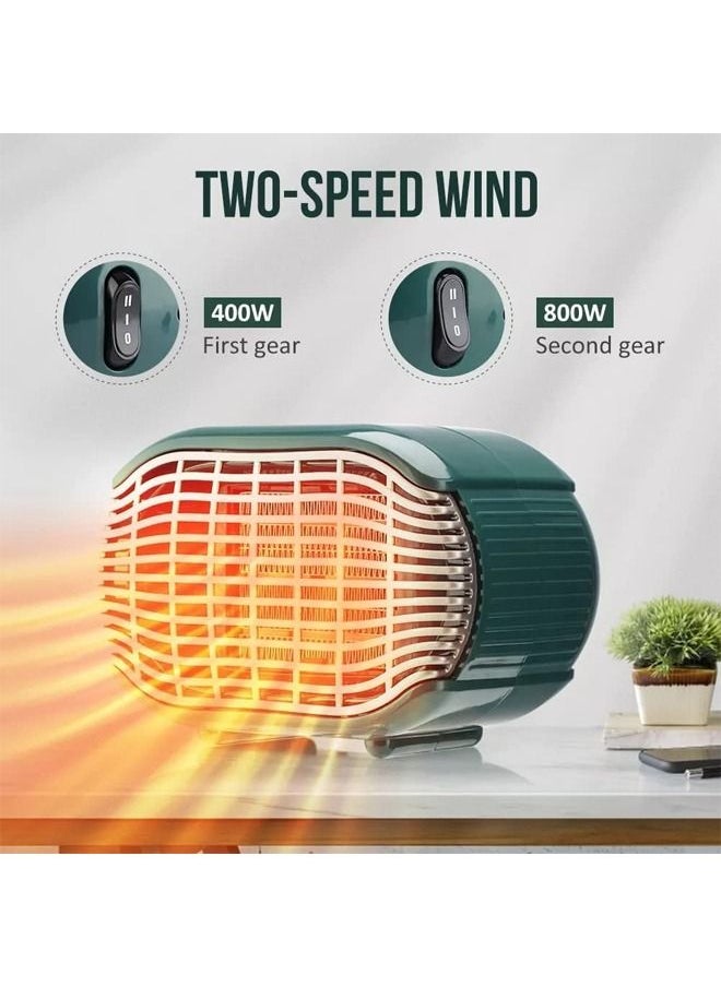 Electric Fan Heater Mini Desktop Heater Portable PTC Ceramic Heating Winter Warmer