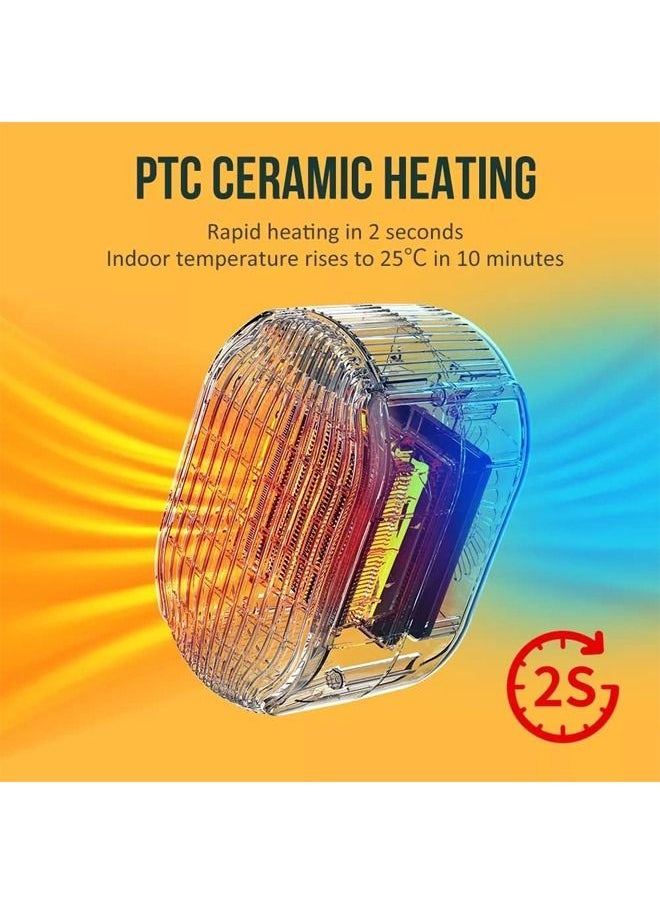 Electric Fan Heater Mini Desktop Heater Portable PTC Ceramic Heating Winter Warmer