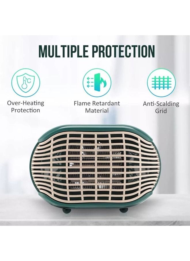 Electric Fan Heater Mini Desktop Heater Portable PTC Ceramic Heating Winter Warmer