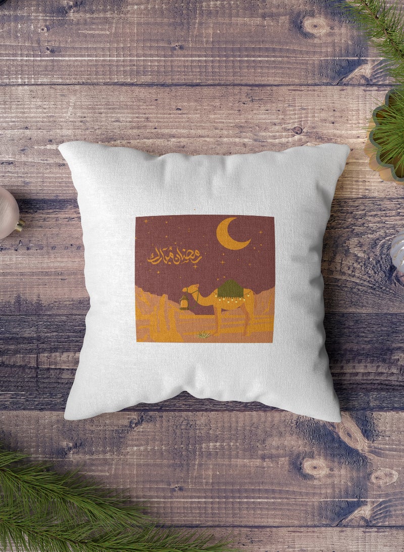 لوحة غطاء وسادة من البوليستر بتصميم رمضان مبارك بطابع عربي - Image 4