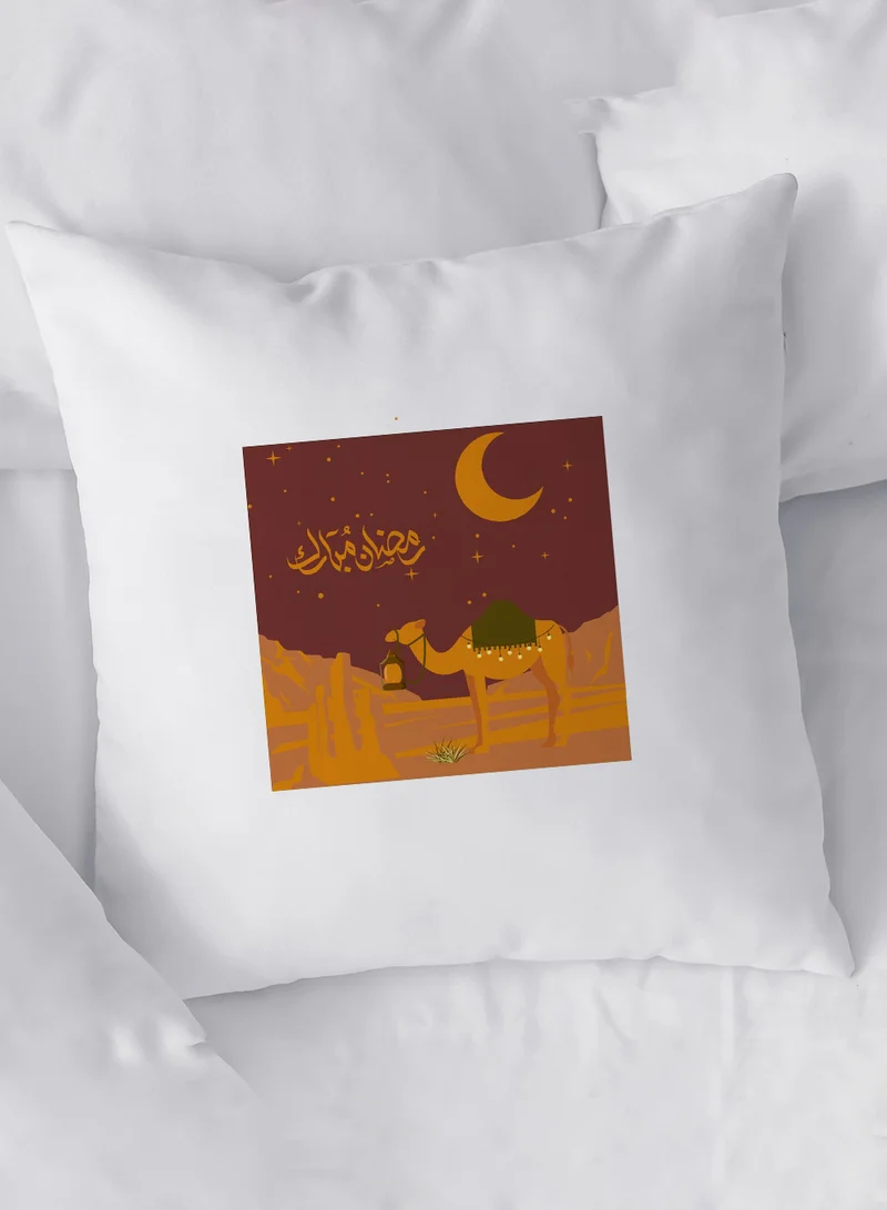لوحة غطاء وسادة من البوليستر بتصميم رمضان مبارك بطابع عربي