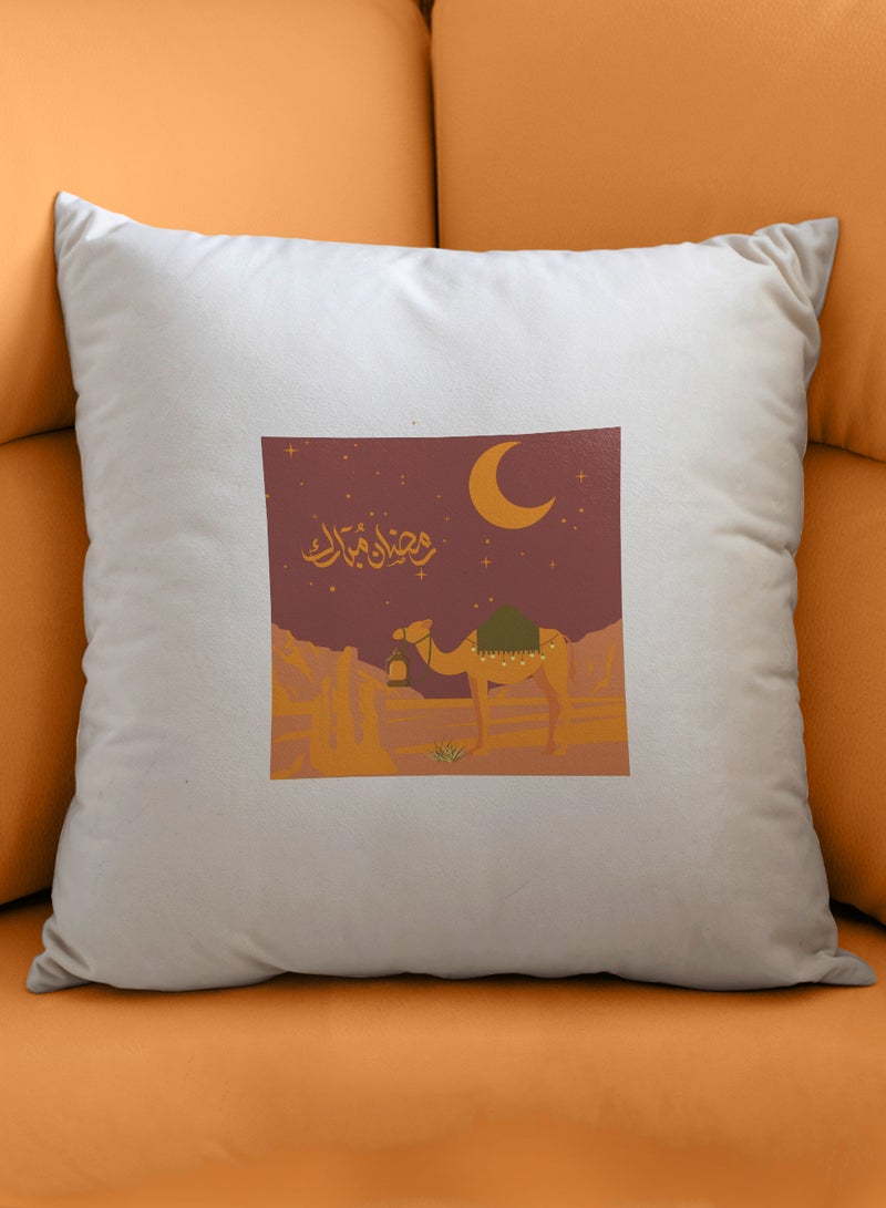 لوحة غطاء وسادة من البوليستر بتصميم رمضان مبارك بطابع عربي - Image 1