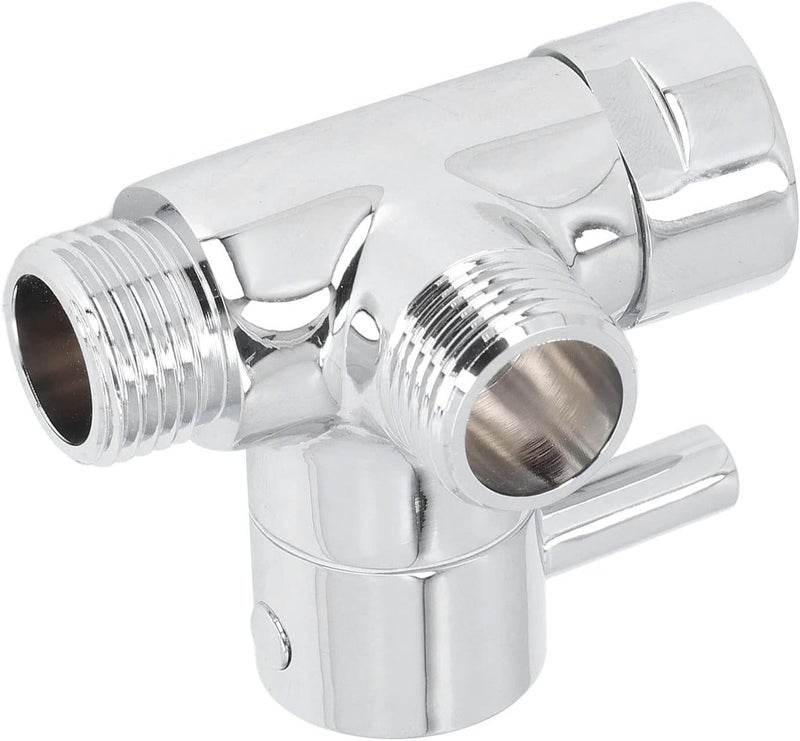 Metal Shower Arm Diverter Valve, Professional Hand Shower Head Diverter with G1/2 Universal Connection, Chrome Plated Brass for Fixed and Handheld Shower Use - Image 3