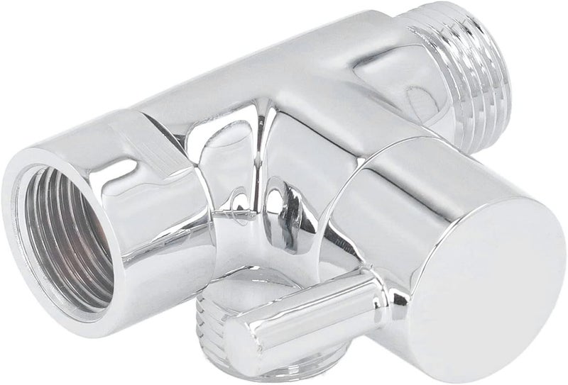 Metal Shower Arm Diverter Valve, Professional Hand Shower Head Diverter with G1/2 Universal Connection, Chrome Plated Brass for Fixed and Handheld Shower Use - Image 2