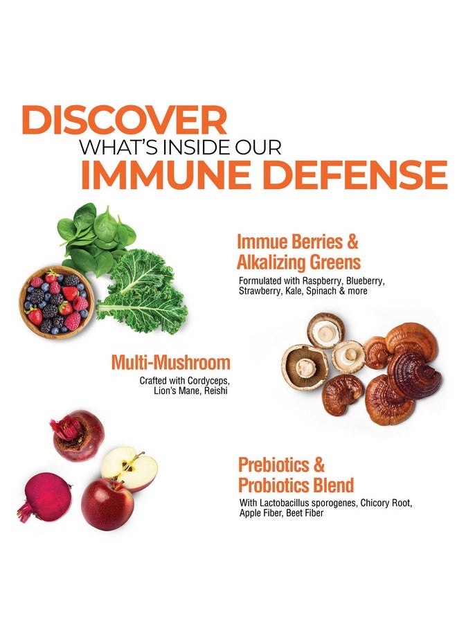 كونتري فارمز - COUNTRY FARMS Immune Defense Superfoods، مكمل غذائي لدعم المناعة، فيتامين سي مع التوت الأسود، إشنسا، الكركم، يدعم الترطيب، مع البروبيوتيك والبريبايوتيك، بنكهة التوت، 40 وجبة - Image 1
