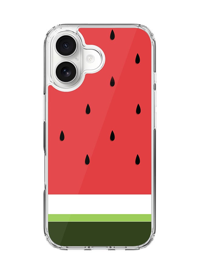 Stylizedd Classic Clear MagSafe Case for iPhone 17 , Hybrid Soft Case Flexible Edges Anti Drop TPU PC Gel Thin Transparent Cover [ Designed for iPhone 17 ] - Minimal Watermelon Full Print - Image 1