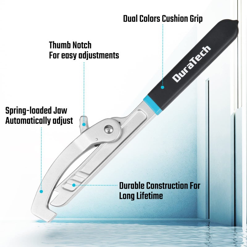 DURATECH Sink Strainer Lock Nut Wrench, Adjustable up to 4-3â„4" Capacity Upgrade Jaw, for Install or Remove Strainer Basket Lock Nuts - Image 4