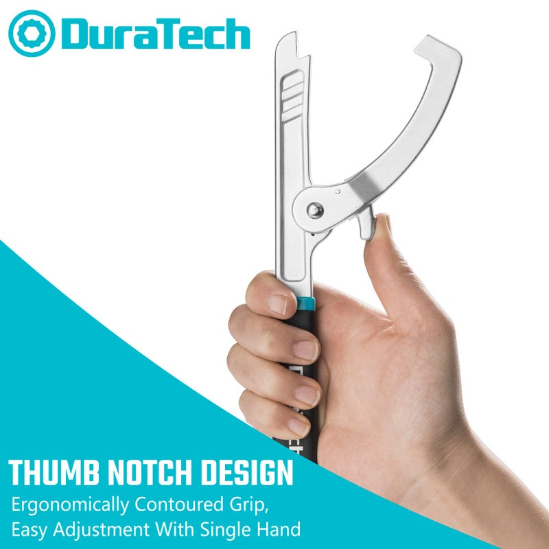 DURATECH Sink Strainer Lock Nut Wrench, Adjustable up to 4-3â„4" Capacity Upgrade Jaw, for Install or Remove Strainer Basket Lock Nuts - Image 5