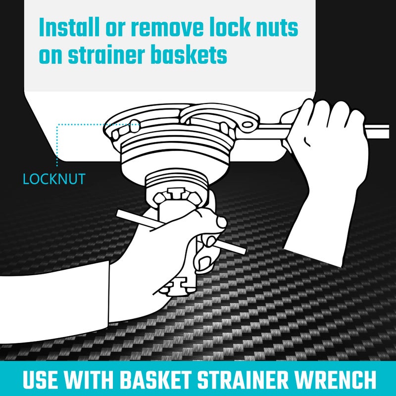 DURATECH Sink Strainer Lock Nut Wrench, Adjustable up to 4-3â„4" Capacity Upgrade Jaw, for Install or Remove Strainer Basket Lock Nuts - Image 2