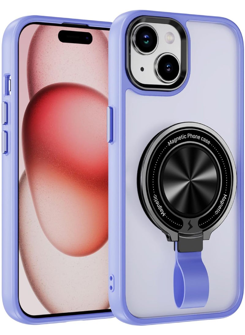 Rock Pow For iPhone 15 Magnetic Ring Case [Compatible with MagSafe Charging] 360° Rotatable Grip Holder Kickstand Slim fit Non-Slip Shockproof Phone Case for iPhone 15 6.1'' - Image 1