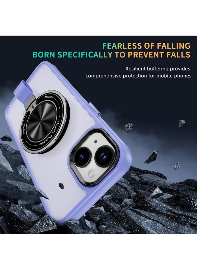 Rock Pow For iPhone 15 Magnetic Ring Case [Compatible with MagSafe Charging] 360° Rotatable Grip Holder Kickstand Slim fit Non-Slip Shockproof Phone Case for iPhone 15 6.1'' - Image 2