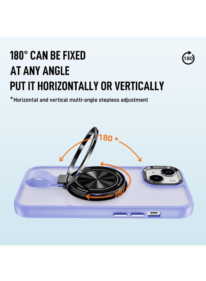 Rock Pow For iPhone 15 Magnetic Ring Case [Compatible with MagSafe Charging] 360° Rotatable Grip Holder Kickstand Slim fit Non-Slip Shockproof Phone Case for iPhone 15 6.1'' - Image 3
