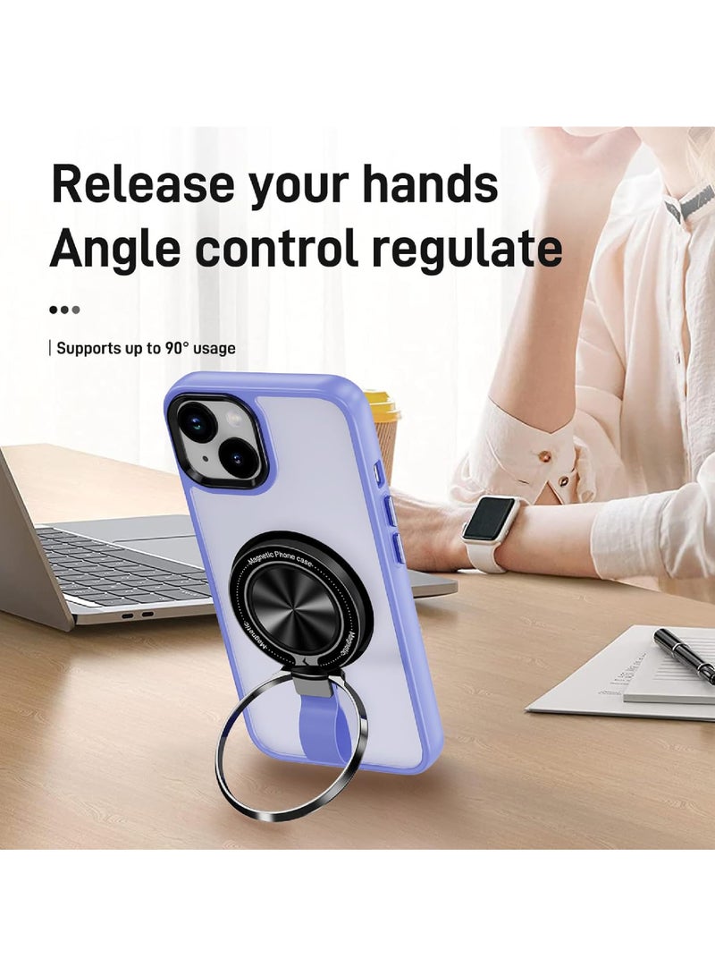 Rock Pow For iPhone 15 Magnetic Ring Case [Compatible with MagSafe Charging] 360° Rotatable Grip Holder Kickstand Slim fit Non-Slip Shockproof Phone Case for iPhone 15 6.1'' - Image 5