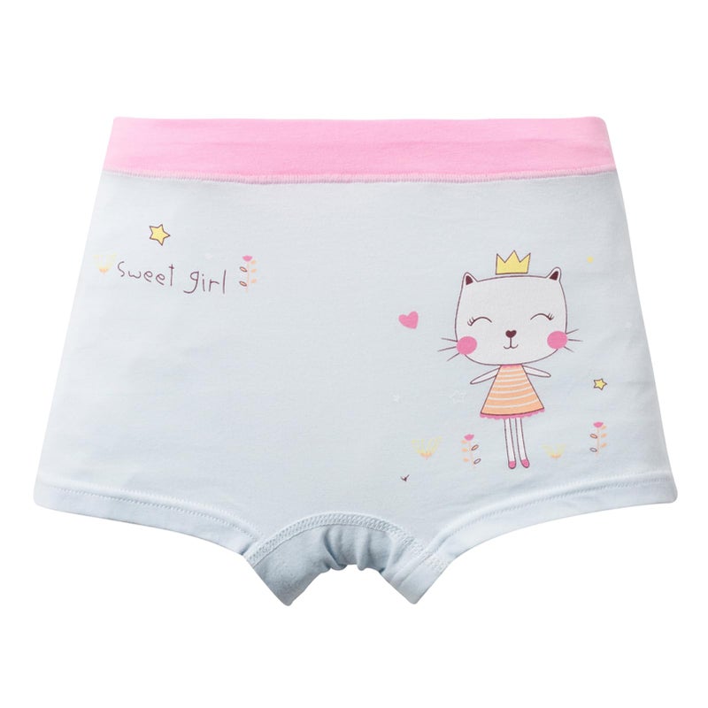 Core Pretty Cute Kitty Cat Print Girls Cotton Underwear - Super Soft Breathable Boy Shorts Panties for Kids (5-Pack) - Comfortable Boxer Briefs for Sweet Girls 8-12 Years - Image 4