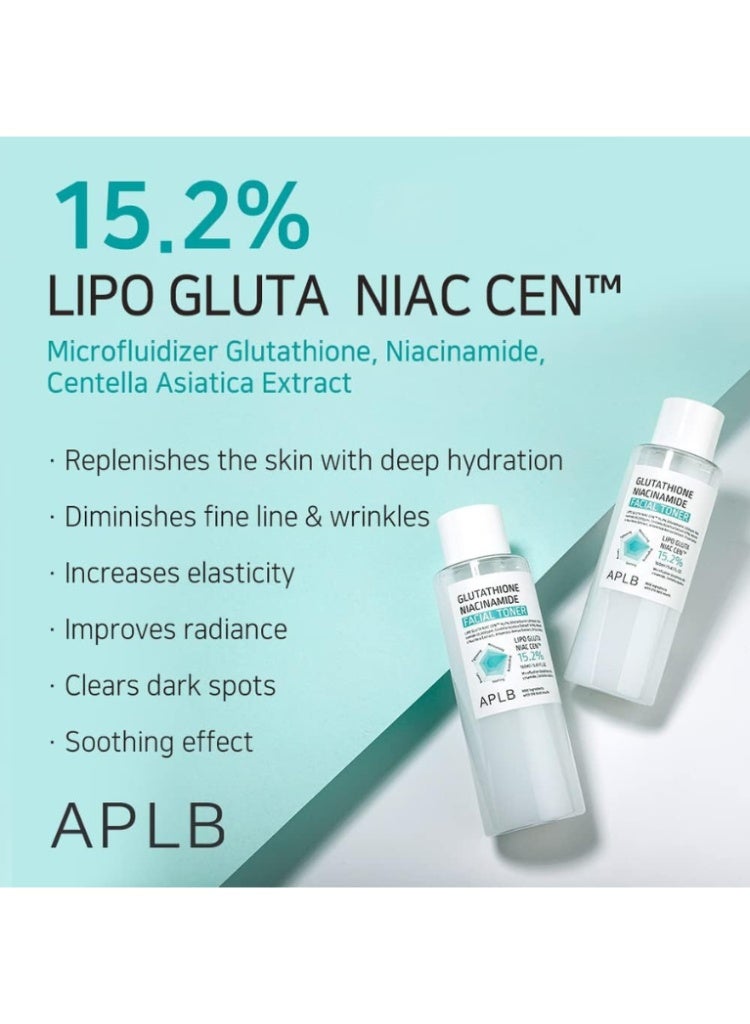 APLB Glutathione & Niacinamide Facial Toner – Brightening, Pore Care & Even Skin Tone Hydrating Korean Toner - Image 3