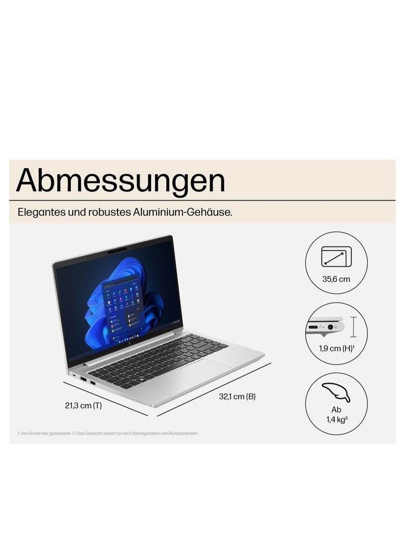 HP (Upgraded Version) EliteBook 645 G10 Laptop With 14-Inch Display,AMD Ryzen 5 7530U Processor/32GB RAM/1TB SSD/AMD Radeon HD 8750M Graphics/Windows 11 Pro English Natural Silver English Natural Silver - Image 4