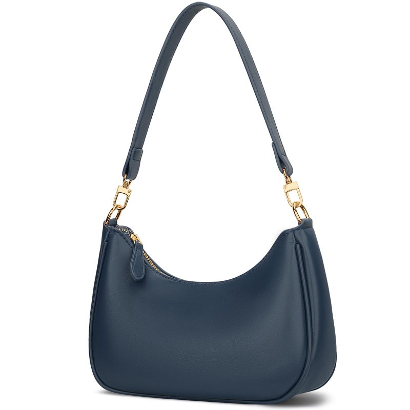 KKXIU Shoulder Bag for Women Cute Hobo and Tote Handbags Retro Clutch Underarm Purse with 2 Removable Straps (Navy blue) - Image 1