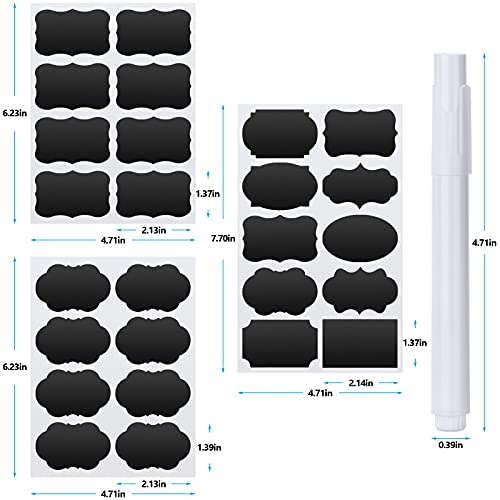 BESIMOY Chalkboard Labels - 180pcs Waterproof Reusable Blackboard Stickers with 2 Free Erasable White Chalk Marker, Mini Decorative Chalk Labels for Jars Containers Kitchen Home Pantry Office - Image 2